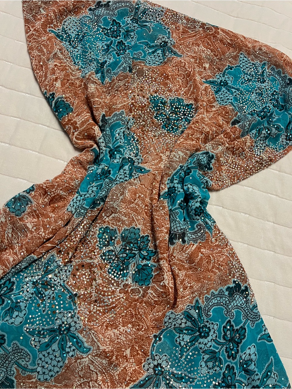 Embellished Dir3 sheer Fabric